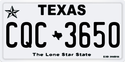 TX license plate CQC3650
