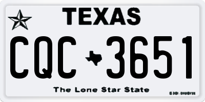 TX license plate CQC3651