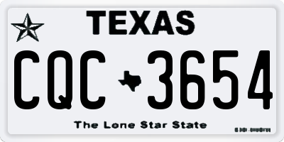 TX license plate CQC3654