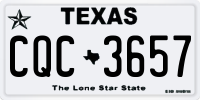 TX license plate CQC3657