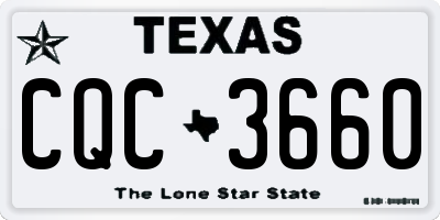 TX license plate CQC3660