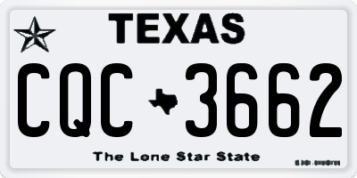TX license plate CQC3662