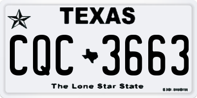 TX license plate CQC3663