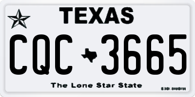 TX license plate CQC3665