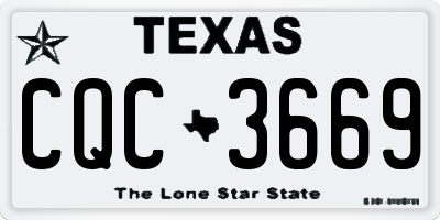TX license plate CQC3669