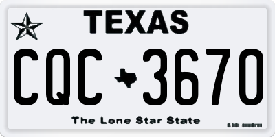 TX license plate CQC3670