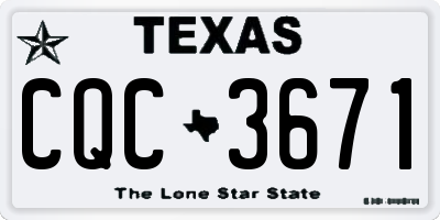 TX license plate CQC3671