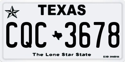 TX license plate CQC3678