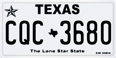 TX license plate CQC3680