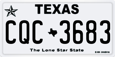 TX license plate CQC3683