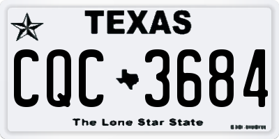 TX license plate CQC3684