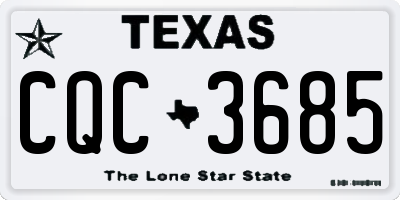 TX license plate CQC3685