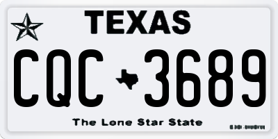 TX license plate CQC3689