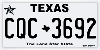 TX license plate CQC3692