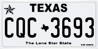 TX license plate CQC3693