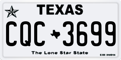 TX license plate CQC3699