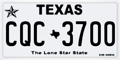 TX license plate CQC3700
