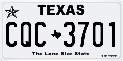 TX license plate CQC3701