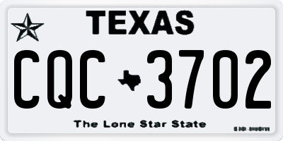 TX license plate CQC3702