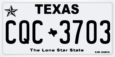 TX license plate CQC3703