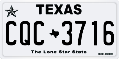 TX license plate CQC3716