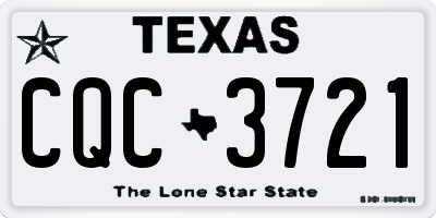 TX license plate CQC3721