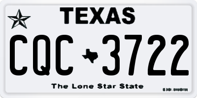 TX license plate CQC3722