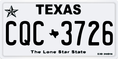 TX license plate CQC3726