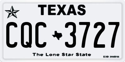 TX license plate CQC3727