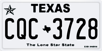 TX license plate CQC3728