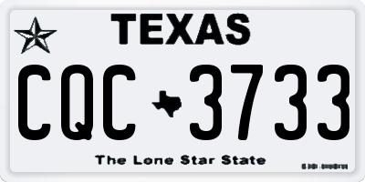 TX license plate CQC3733