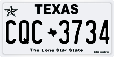 TX license plate CQC3734