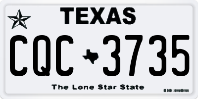 TX license plate CQC3735