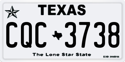 TX license plate CQC3738