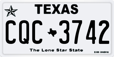 TX license plate CQC3742