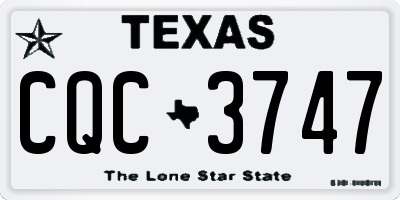 TX license plate CQC3747