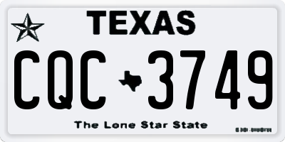 TX license plate CQC3749