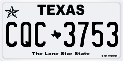 TX license plate CQC3753