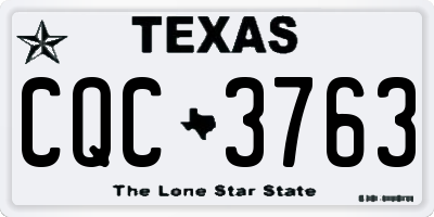 TX license plate CQC3763