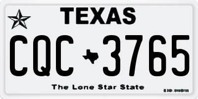 TX license plate CQC3765