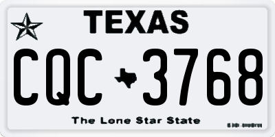 TX license plate CQC3768