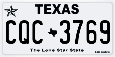 TX license plate CQC3769