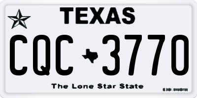 TX license plate CQC3770