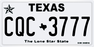 TX license plate CQC3777