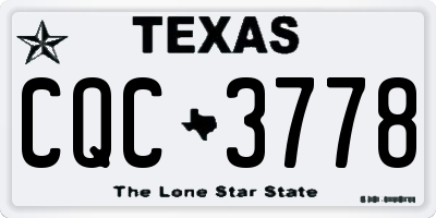 TX license plate CQC3778