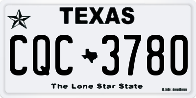 TX license plate CQC3780