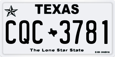 TX license plate CQC3781