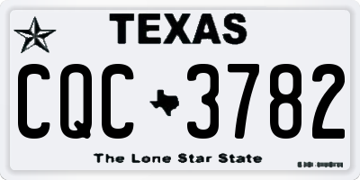 TX license plate CQC3782