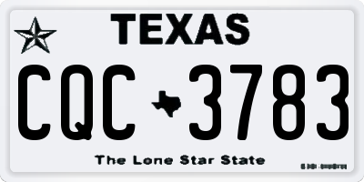 TX license plate CQC3783