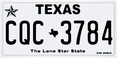 TX license plate CQC3784